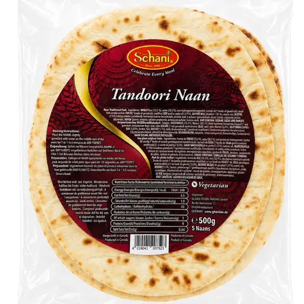 Schani Tandoori Plain Naan – 500 g