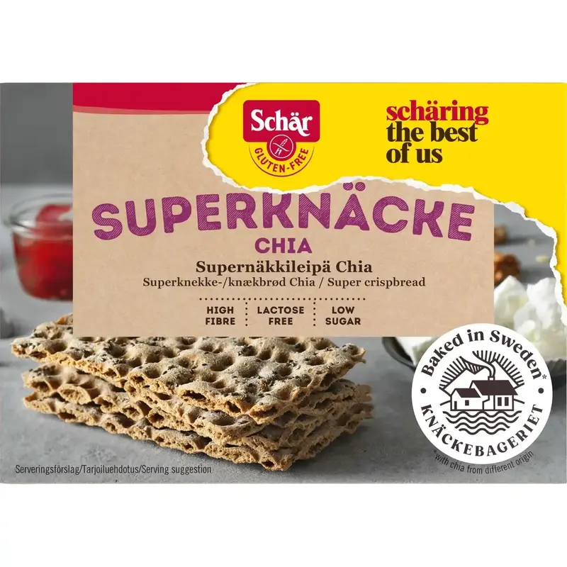 Schär Superknäcke Chia Laktosfri Glutenfri - Super crunchy Chia Lactose-free Gluten-free 140g