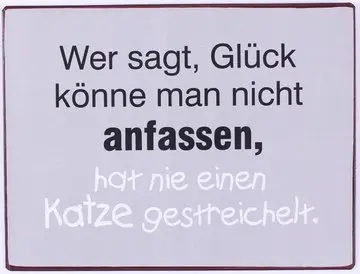 Schild Glück Katze