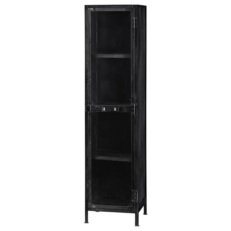 Schrank schwarz 1-türig mit Glas