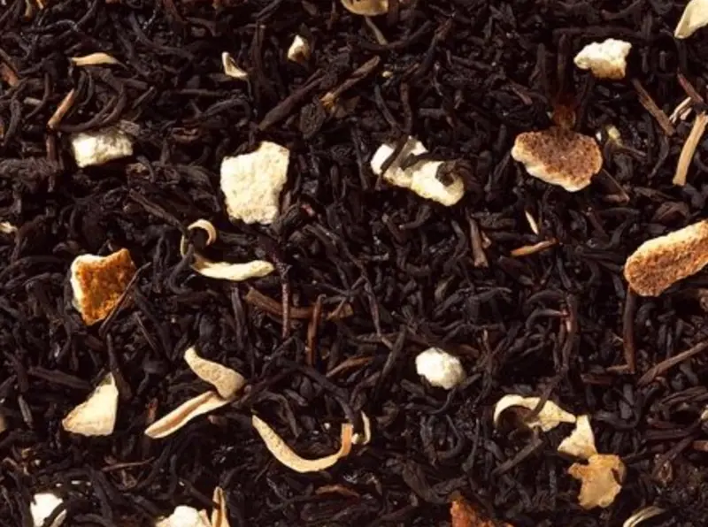 Schwarztee entkoffeiniert mit Orange