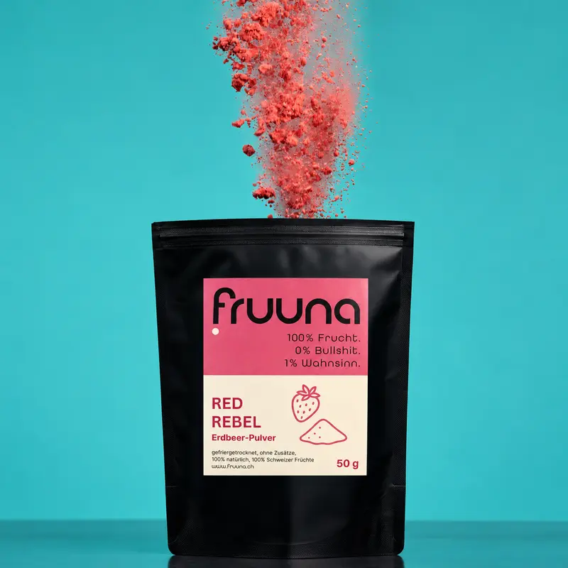 Schweizer Erdbeerpulver «Rote Rebellen» – gefriergetrocknet, 50 g