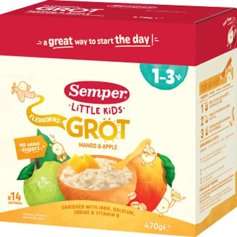 Semper Flerkornsgröt Apple & Mango 1-3 År - Multigrain porridge 470 g