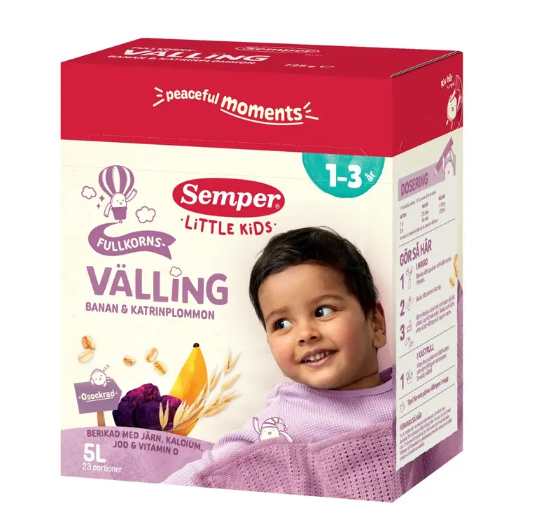 Semper Flerkornsvälling Banan Katrinplommon fr 1-3år - Milk Gruel 1-3 years 5L