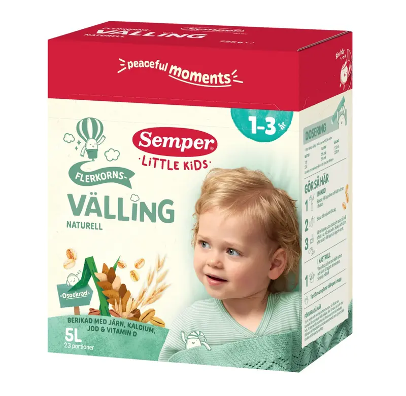 Semper Flerkornsvälling Naturell fr 2år - Milk Gruel 2 years 5L