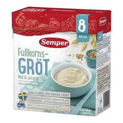 Semper Fullkornsgröt Mild & Naturell - Oat Porridge Mild & Naturell 8 months, 480g