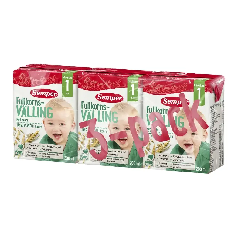 Semper Fullkornsvälling, drickfärdig havre - Milk Gruel Oat 1 Year, 200ml* 6