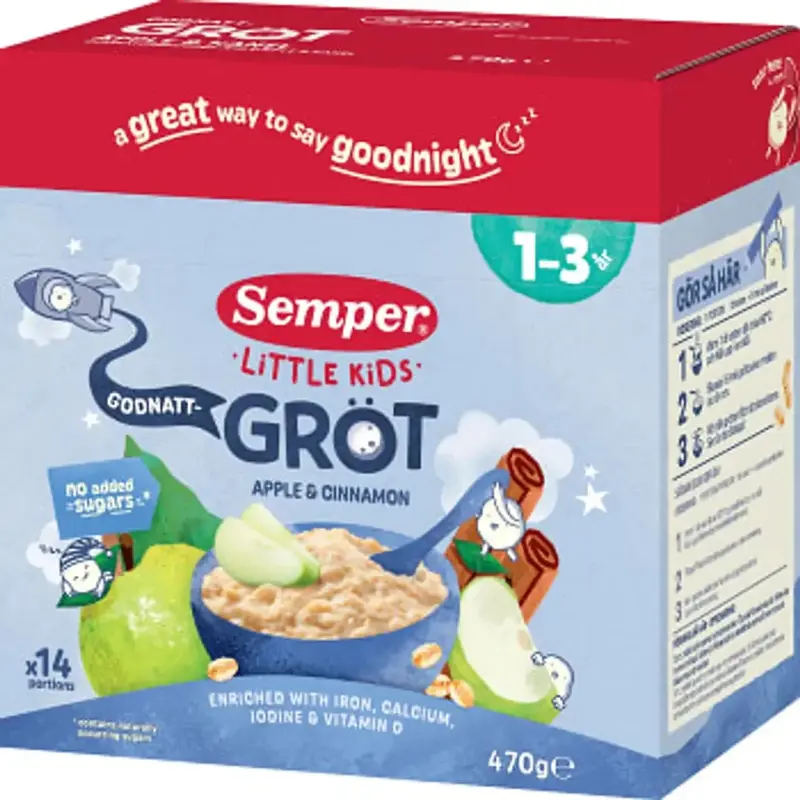 Semper Godnattgröt Apple & Cinnamon 1-3 År - Goodnight Porridge - 470 g