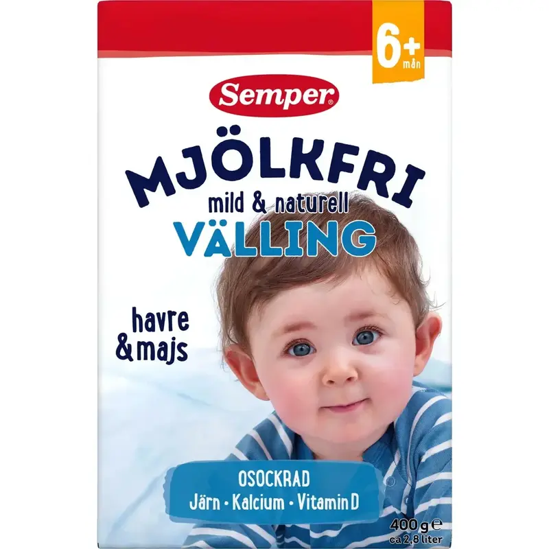 Semper Välling Naturell Mjölkfri Från 6m - Natural Milk-Free Whey from 6m - 400g