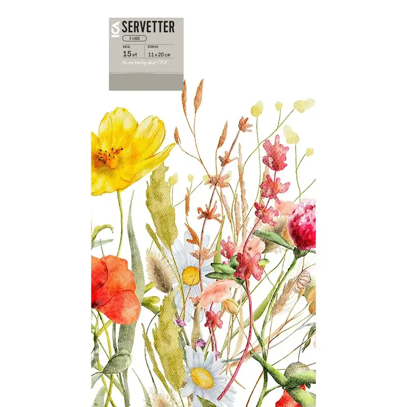 Servett Vallmo - Napkin Poppy 20 cm, 15-p