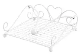 Serviettenhalter Herz Metall grau