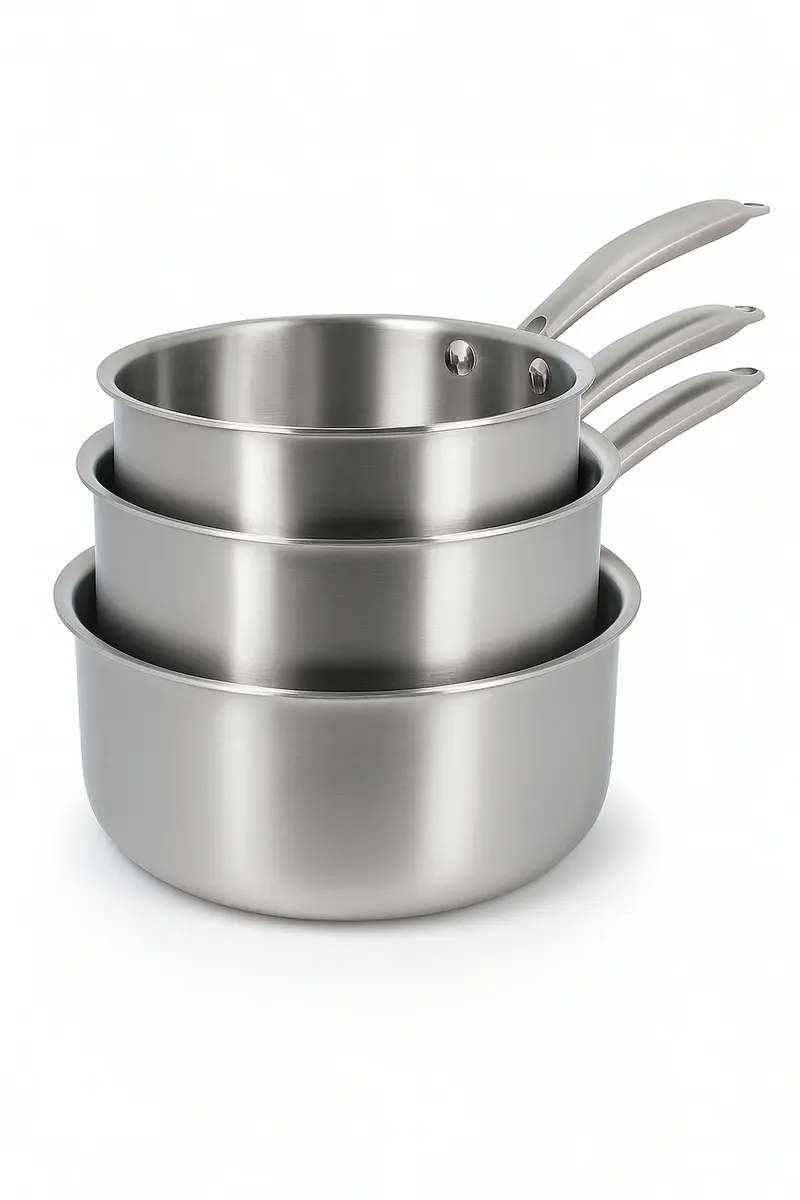 Set de 3 casseroles en acier inoxydable 16/18/20 cm