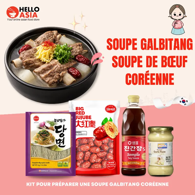Set Essentiel "Galbitang" (Soupe de bœuf coréenne) – Le Goût Authentique chez Vous !
