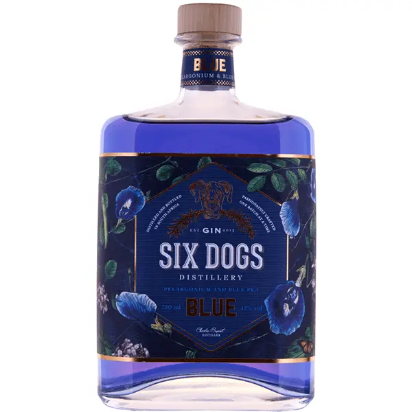 Six Dogs Blue Dry Gin - 70cl