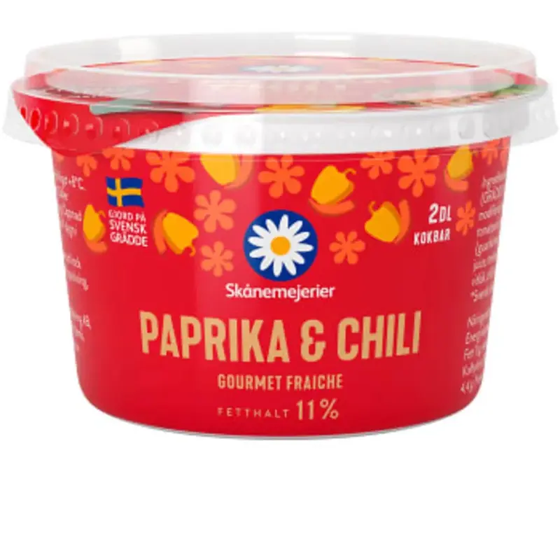 Skånemejerier Crème fraiche Lätt Paprika & Chili 11% - Creme Fraiche 200 ml