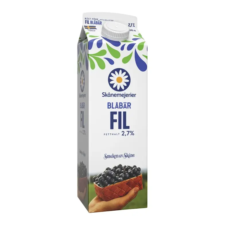 Skånemejerier Filmjölk Blåbär 3% - Sour Milk Blueberry 1l
