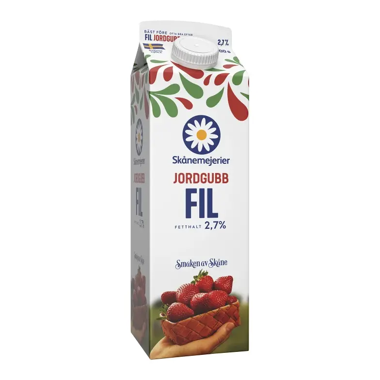 Skånemejerier Filmjölk Jordgubb 3% - Sour Milk Strawberry 1l