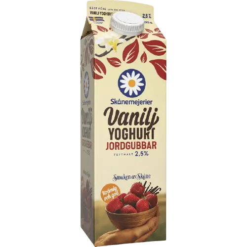 Skånemejerier Vaniljyoghurt Jordgubb 2,5% - Vanilla & Strawberry Yogurt 1l