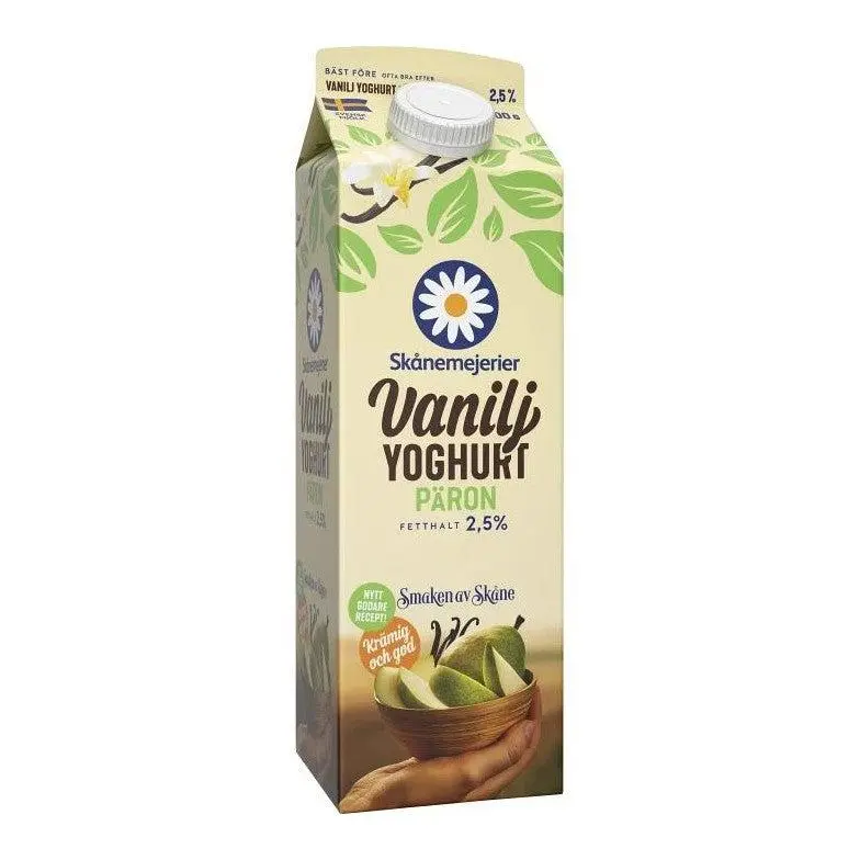 Skånemejerier Vaniljyoghurt Päron 2,5% - Vanilla & Pear Yogurt 1l