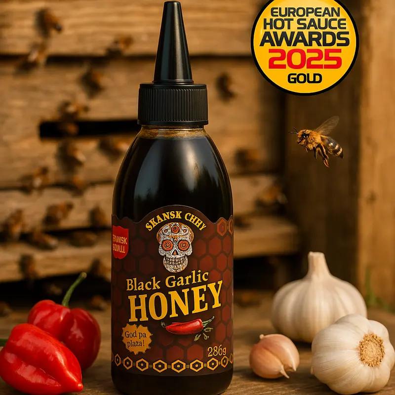 Skånsk scharfer Honig mit Habanero & schwarzem Knoblauch | 280 g