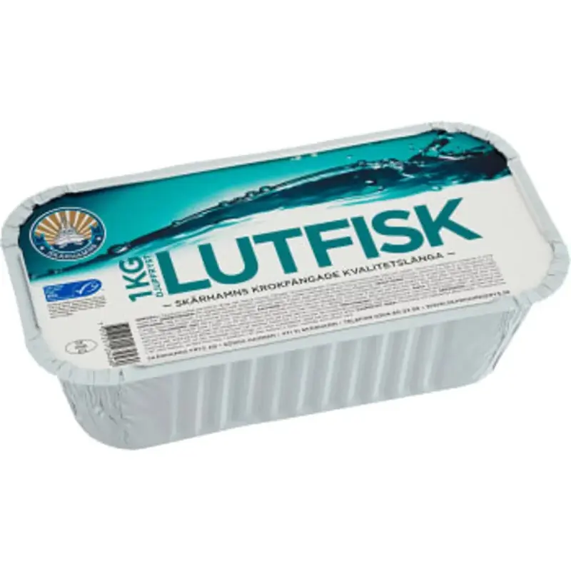 Skärhamns Djupfryst Lutfisk med skinn - Frozen Lardfish 1kg Frozen