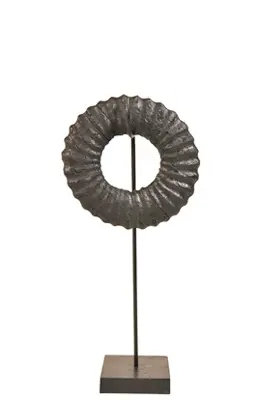 Skulptur Mangoholz schwarz H43cm