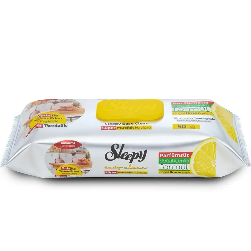 Sleepy Easy Clean Super Oberflächenreinigung Küchenpapier & Tuch mit Zitronenöl, 50 Blatt