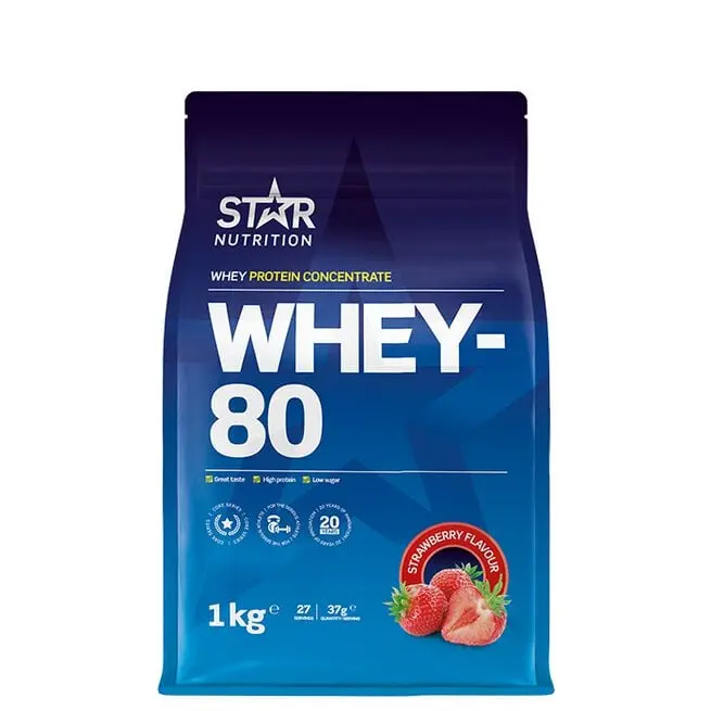 Star Nutrition WHEY-80 Protein powder Strawberry 1000g