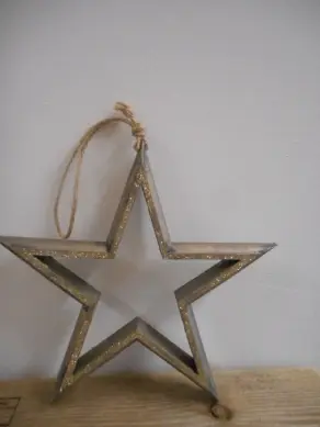 Stern Hänger glitzer gold H 25cm