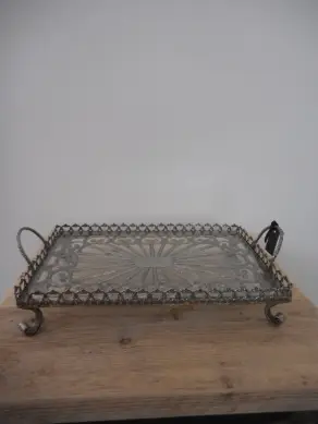 Tablett Antiksilber 35x20 cm