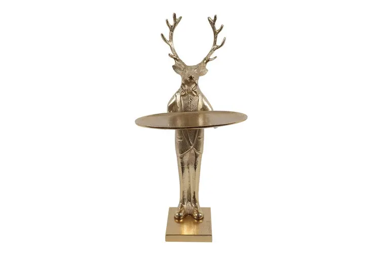 Tablett Hirsch gold 20x26x51cm