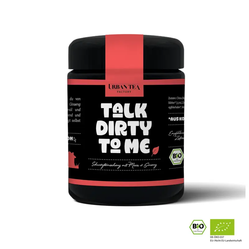 Talk Dirty to Me - Schwarzteemischung mit Maca & Ginseng - 45g - Bio