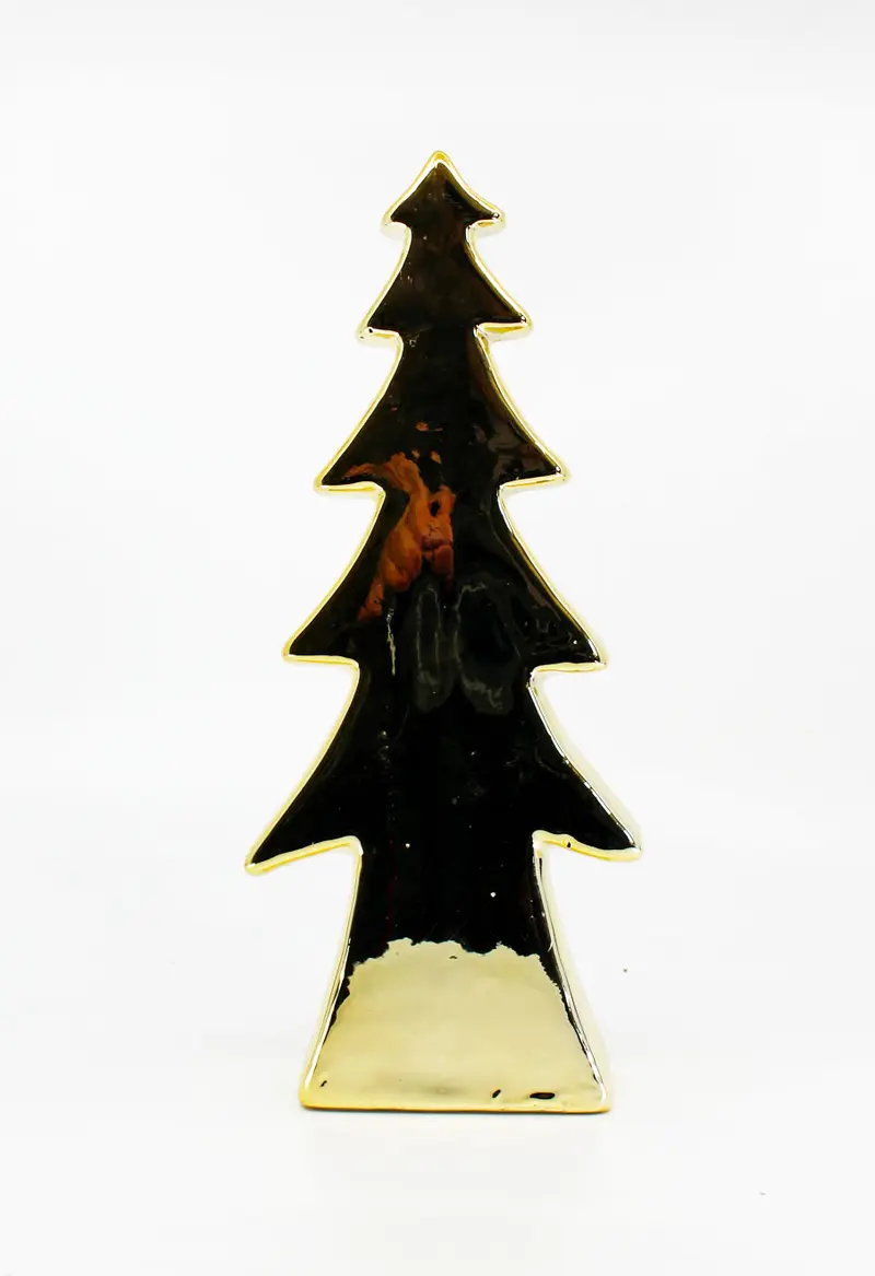 Tannenbaum keramik gold H 24cm