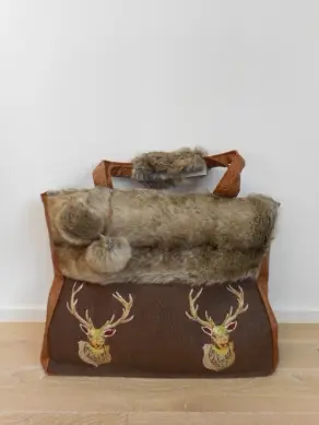 Tasche Hirsch mit Fell 52 x 40 cm