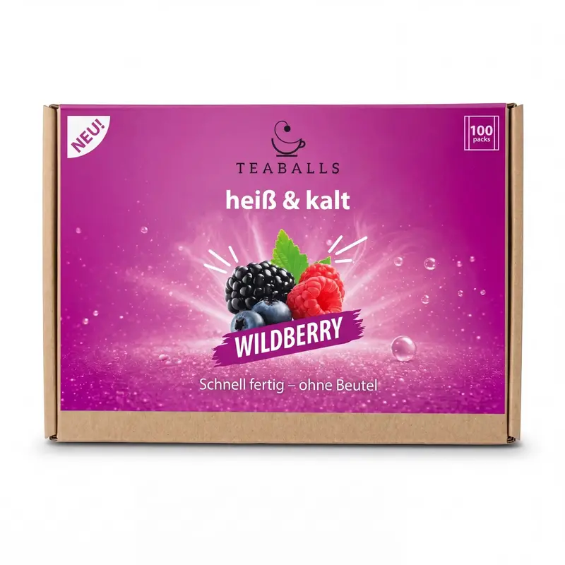 TEABALLS Wildberry – 100er Sachetbox (100 Einzelportionen)