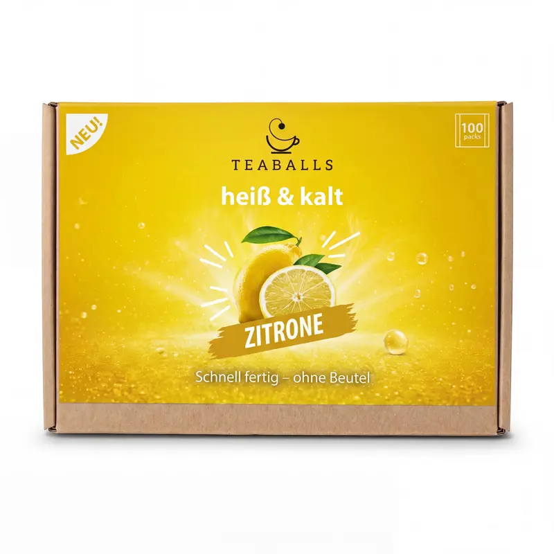 TEABALLS Zitrone – 100er Sachetbox (100 Einzelportionen)