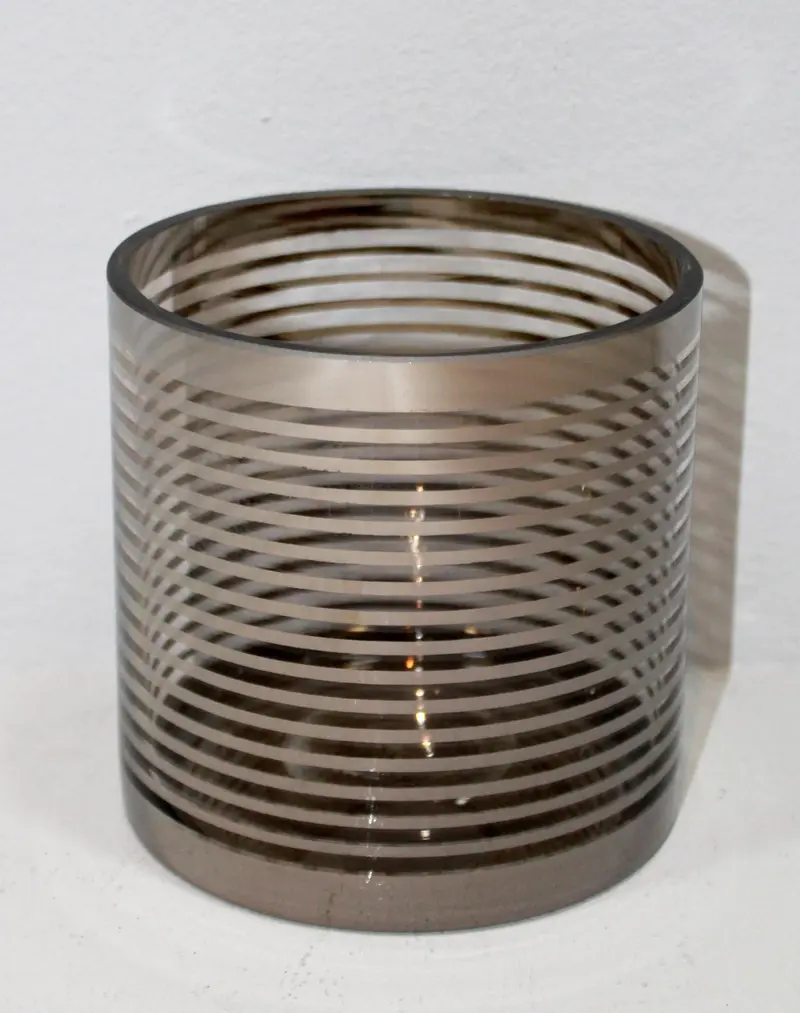 Teelicht silber gestreift mittel