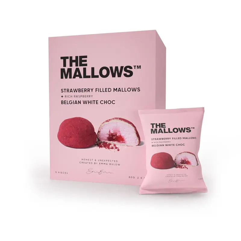THE MALLOWS STRAWBERRY FILLED MALLOWS + RICH RASPBERRY BOX - 5 x 16G