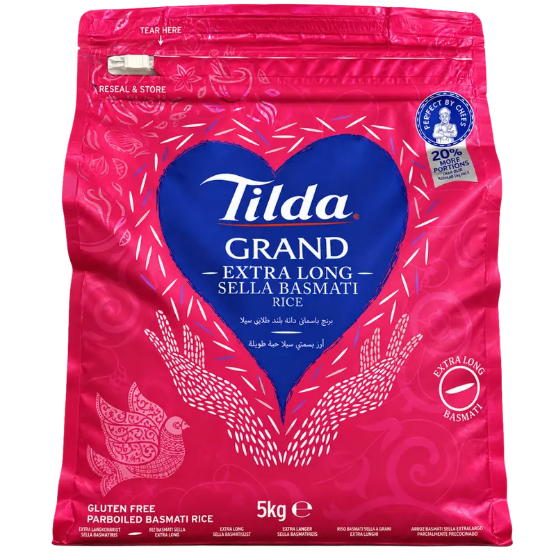Tilda Parboiled Basmati Rice Extra Long Gluten Free - 5 kg