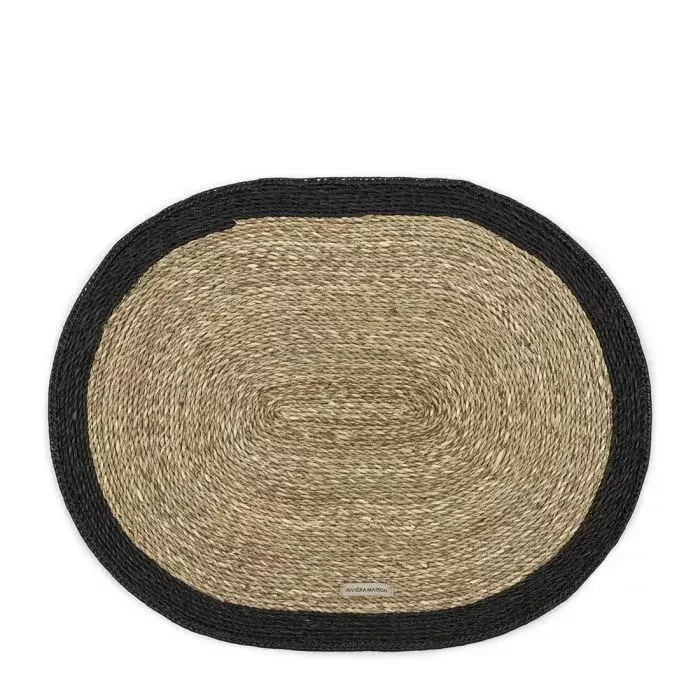 Tischset Rattan beige/schwarz 2er-Set 45x35cm