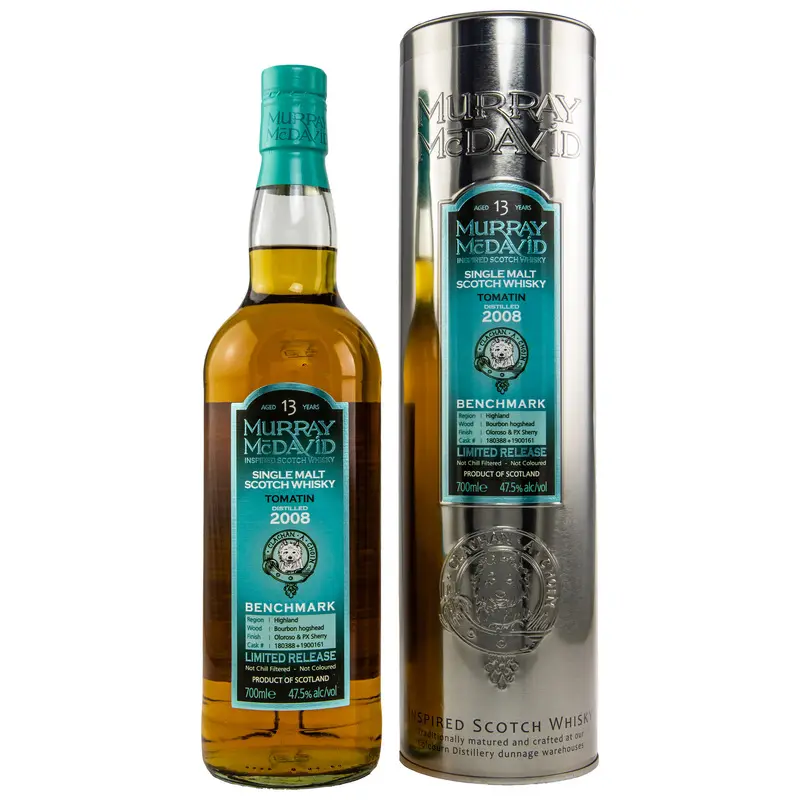 Tomatin 2008 - 13 y.o. First Fill Oloroso & PX Cask #1803288+1900161 - Murray McDavid