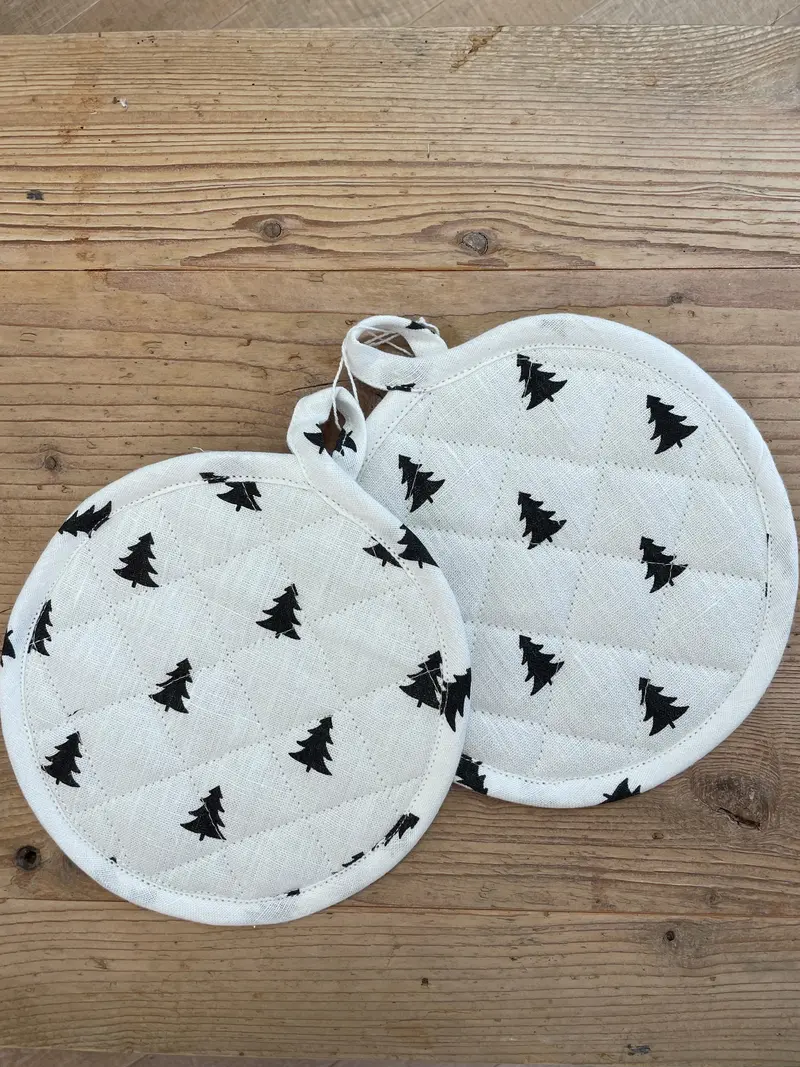 Topflappen Tanne 2-er Set leinen