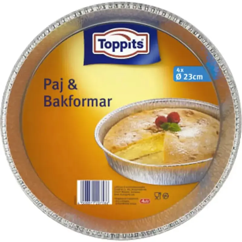 Toppitz Pajformar Runda - Piebaking tins Round 23cm 4-p