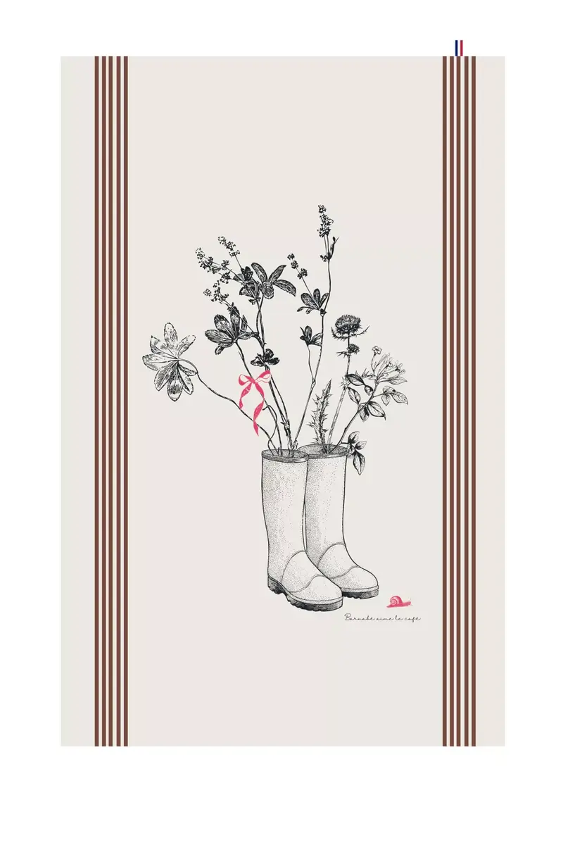 Torchon de cuisine sérigraphié "bottes"