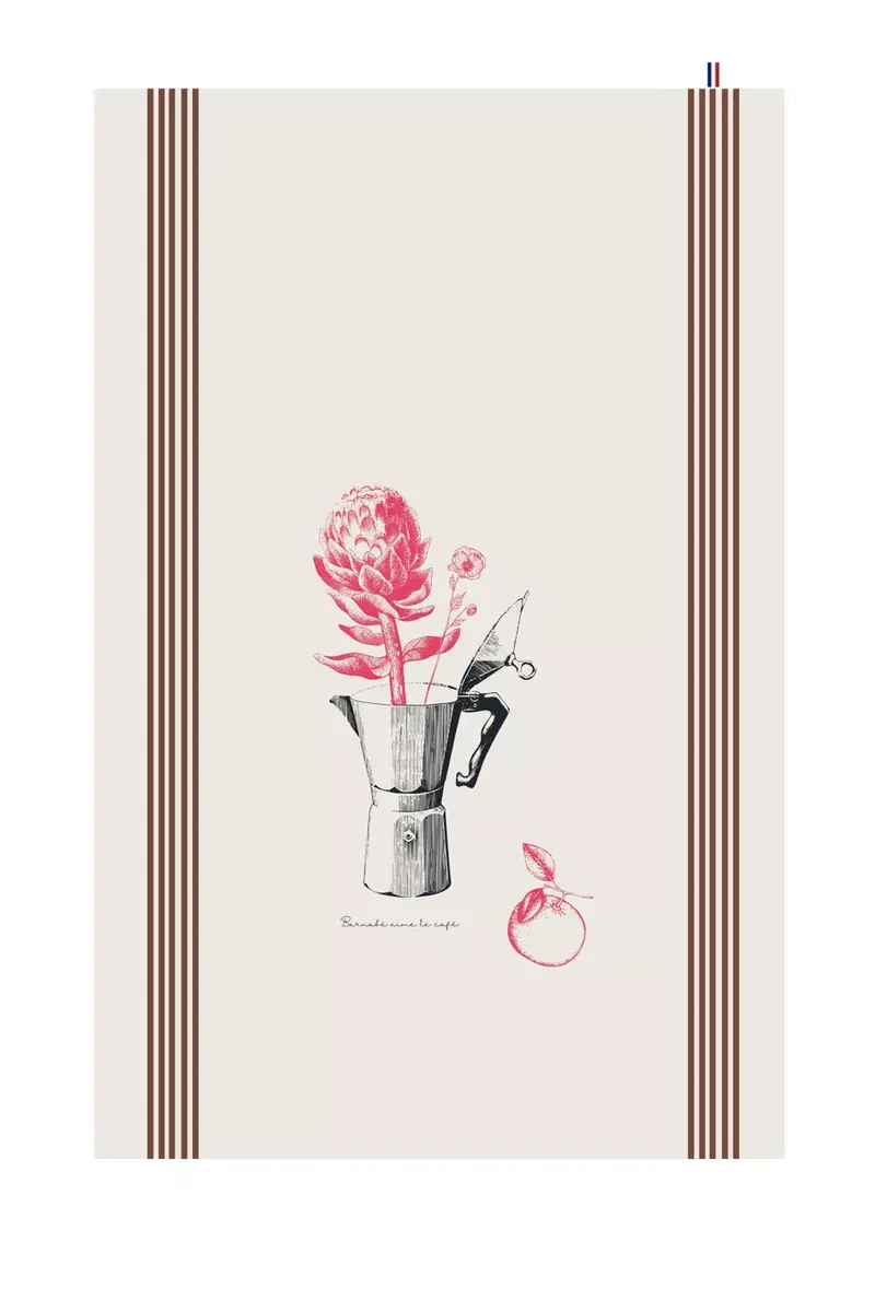 Torchon de cuisine sérigraphié "cafetière"