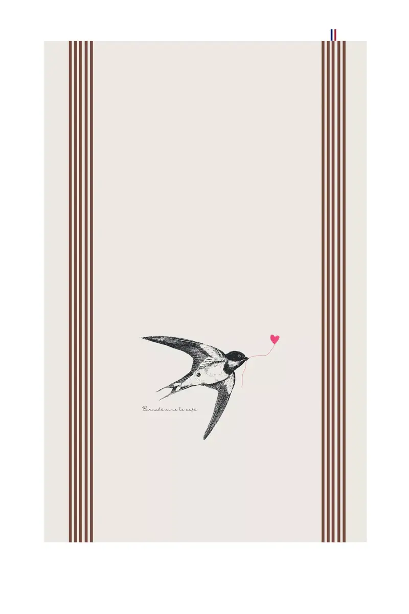 Torchon de cuisine sérigraphié "hirondelle"