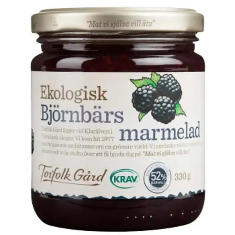Torfolk Gård Björnbärsmarmelad KRAV - Blackberry jam - 330g