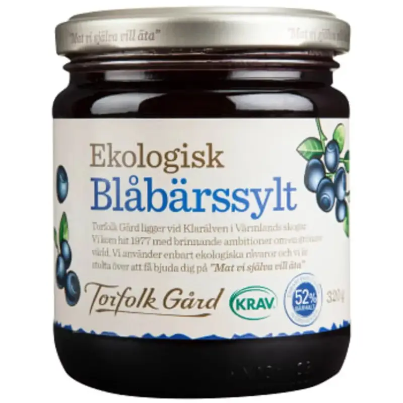 Torfolk Gård Blåbärssylt KRAV - Blueberry jam - 320g