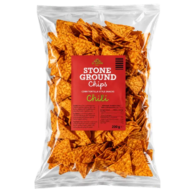 Tortilla Stone Ground Chili Chips – 200 g