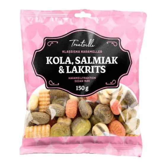Treatville Kola, Salmiak & Lakrits - Caramel, Salmiak & Liquorice 150 g